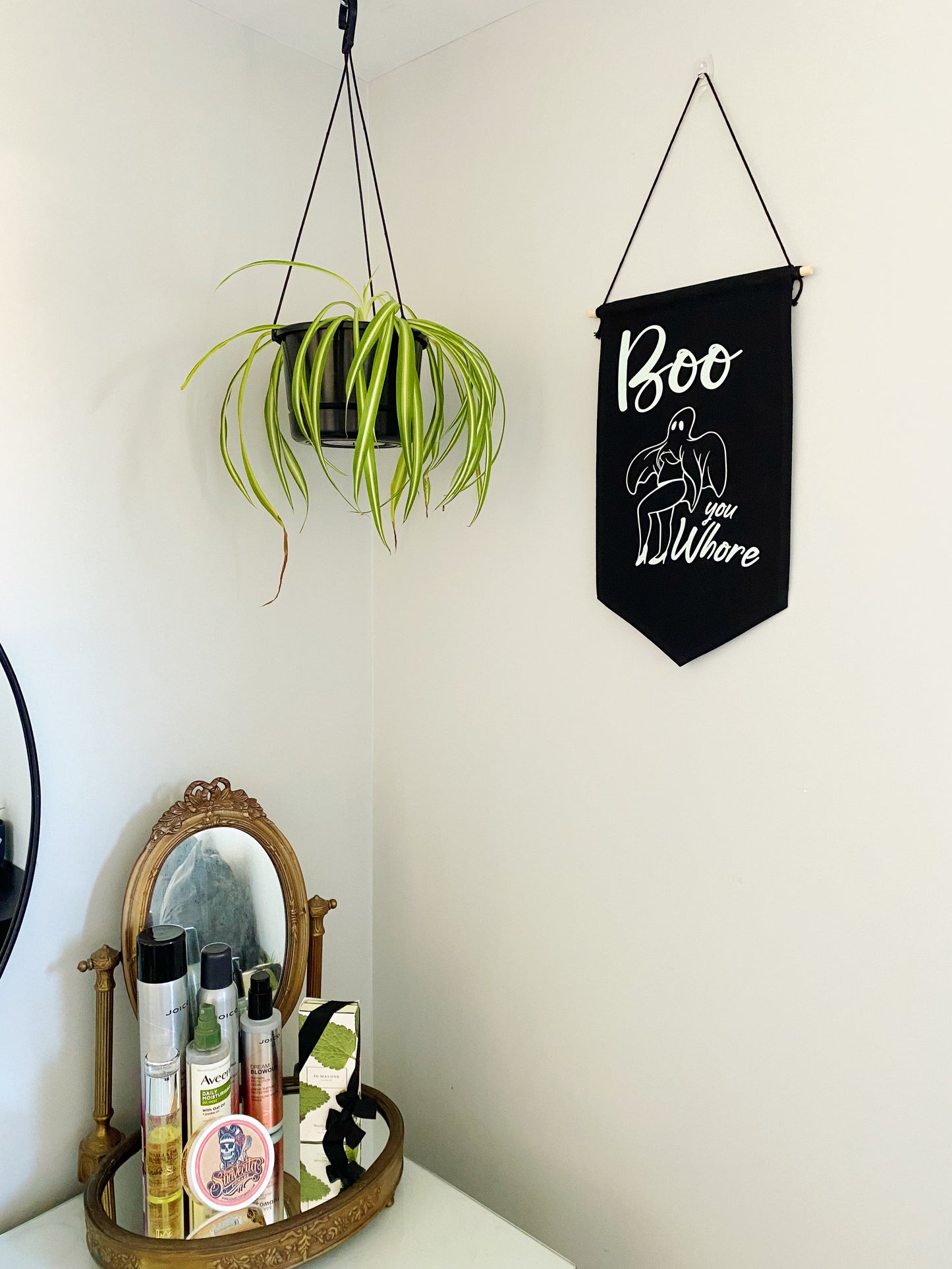 Boo you whore wall flag