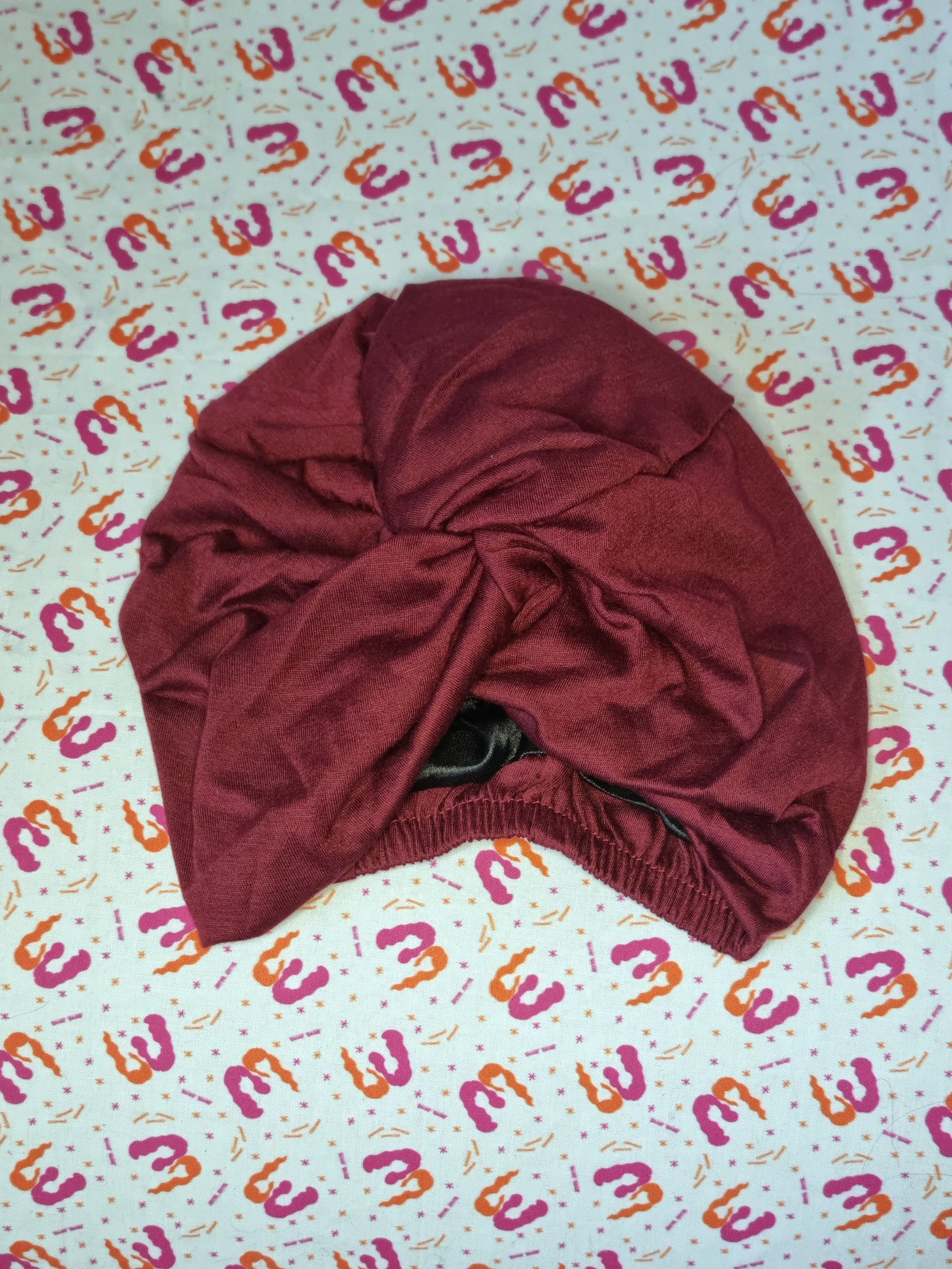 Twist Front Knit Turbans - Satin Lining