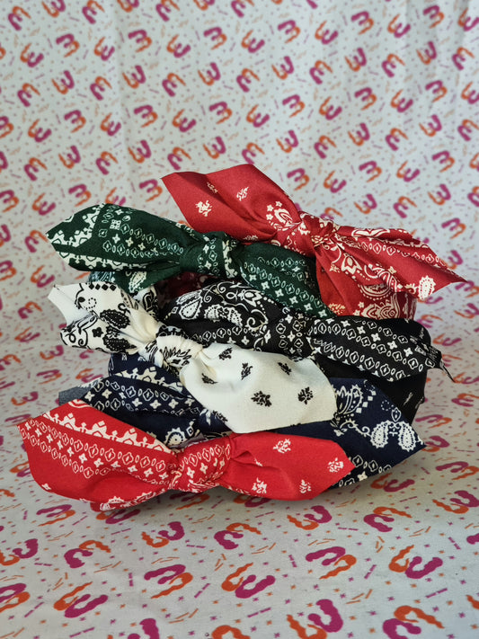 Bow Knot Hairbands - Bandana Print