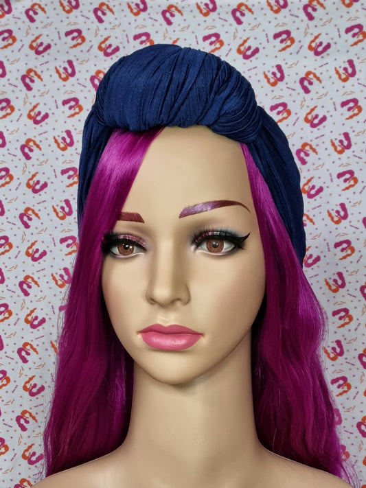 Slouchy Knot Turbans - Lurex Stripe Knit