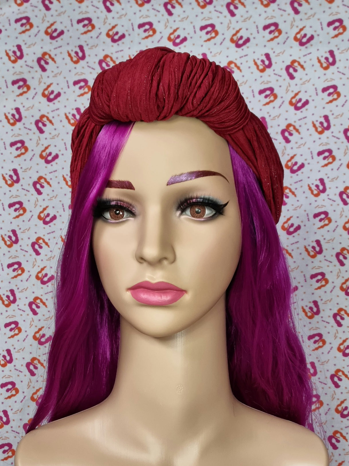Slouchy Knot Turbans - Lurex Stripe Knit
