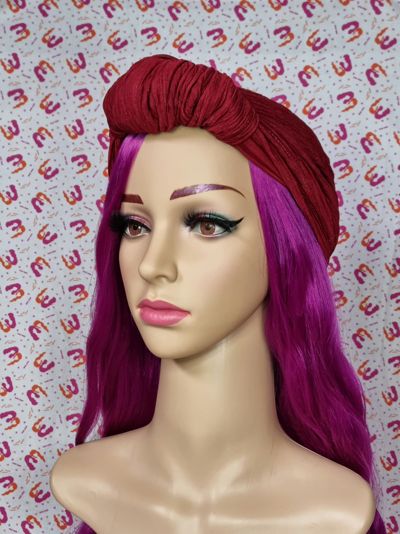 Slouchy Knot Turbans - Lurex Stripe Knit