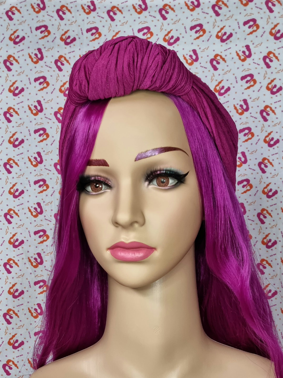 Slouchy Knot Turbans - Lurex Stripe Knit
