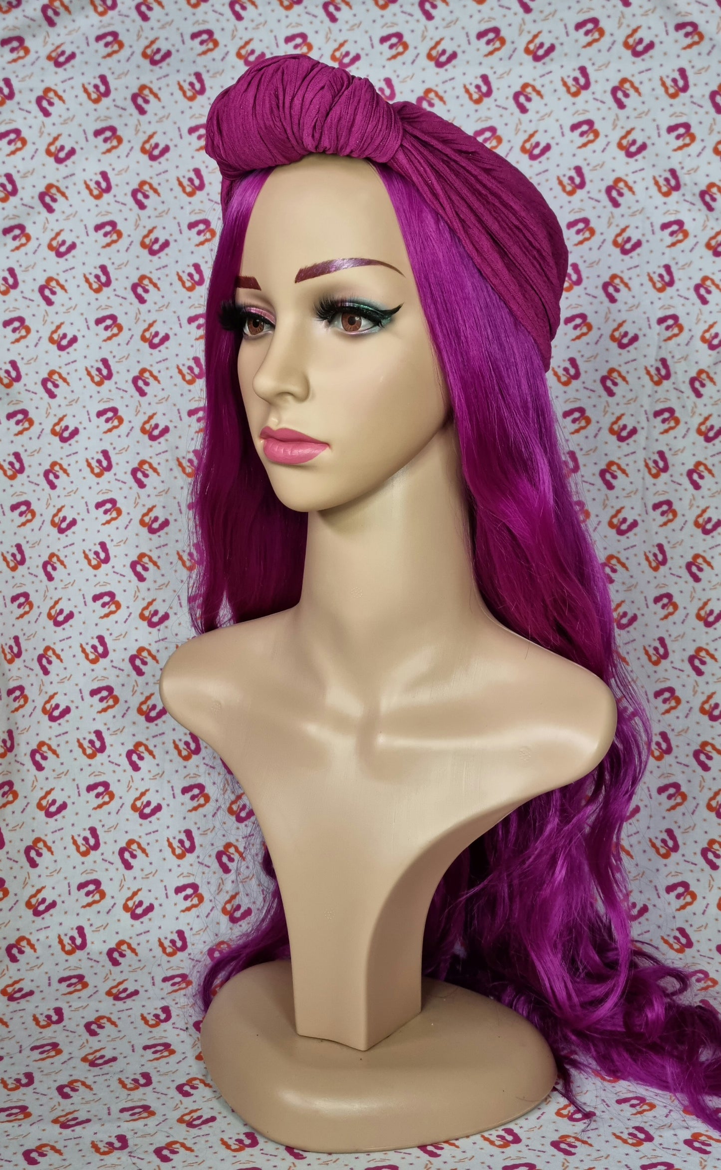 Slouchy Knot Turbans - Lurex Stripe Knit