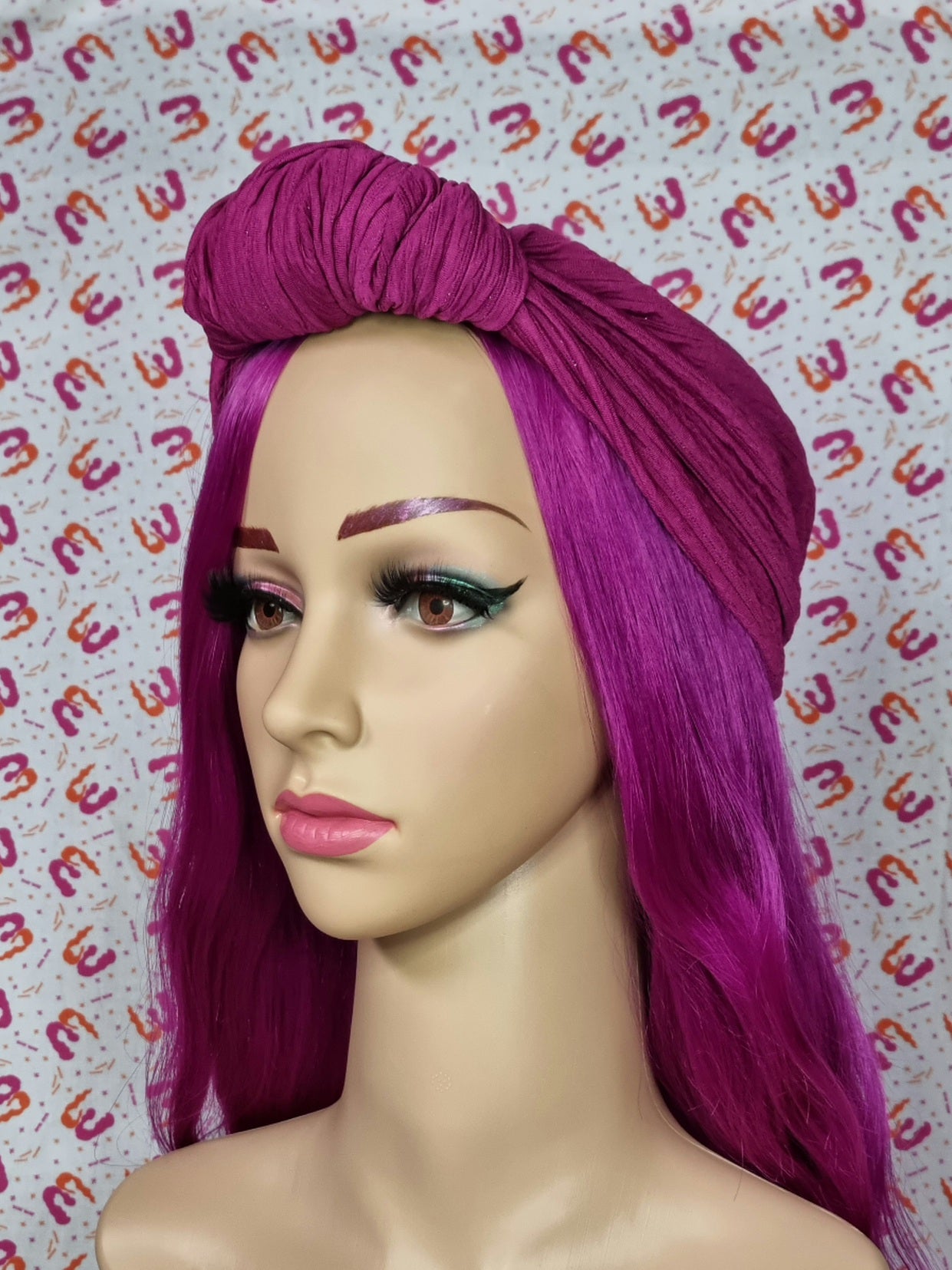 Slouchy Knot Turbans - Lurex Stripe Knit