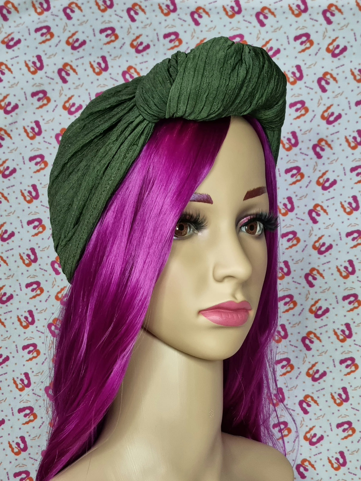 Slouchy Knot Turbans - Lurex Stripe Knit