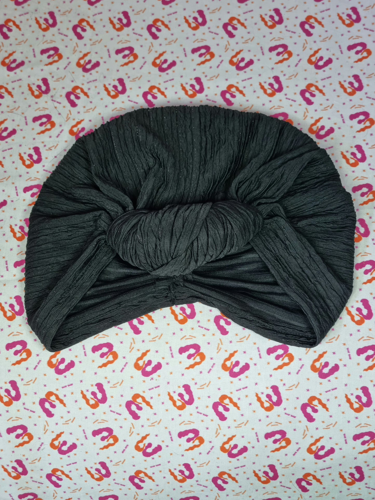 Slouchy Knot Turbans - Lurex Stripe Knit