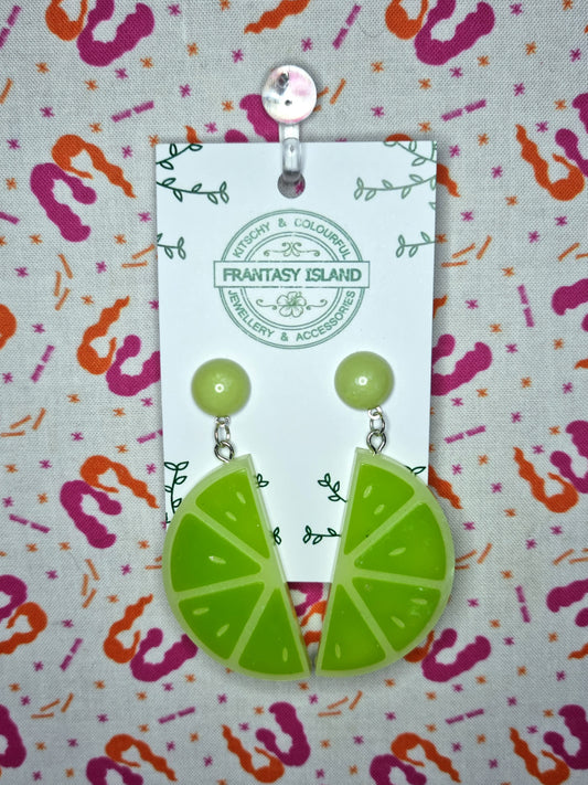Lime Wedge Earrings