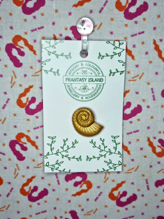 Warm Gold Shell Pin