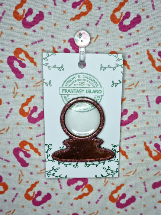 Deep Brown Crystal Ball Pin