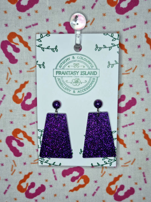 Electric Purple Glitter Rectangles