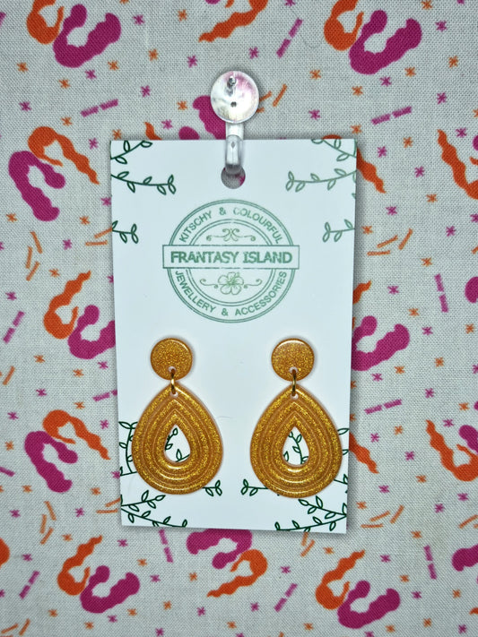 Warm Gold Retro Teardrops