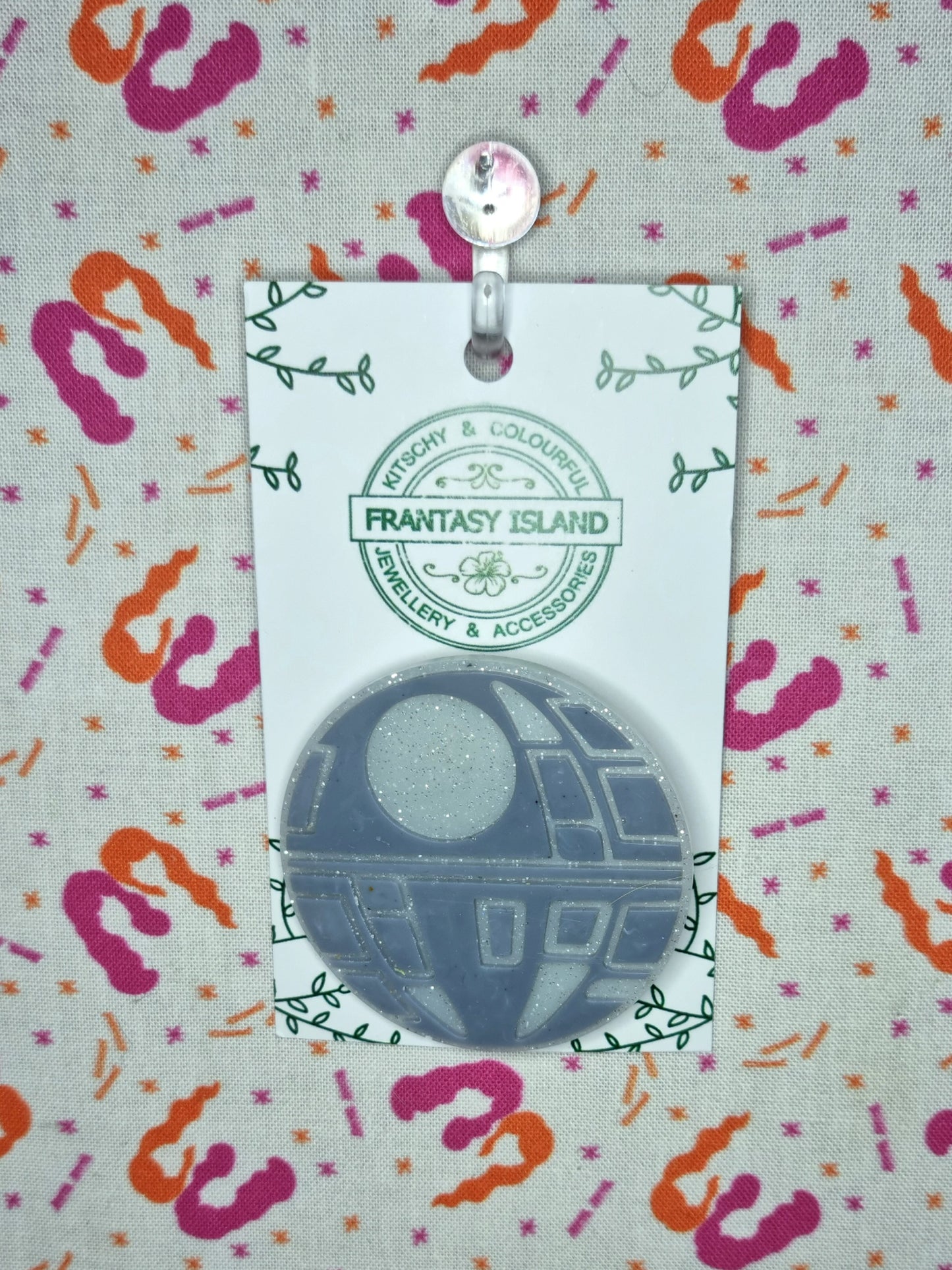 Glitter Death Star Brooch