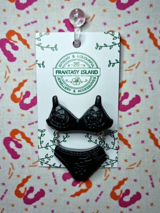 Black Lace Lingerie Pin