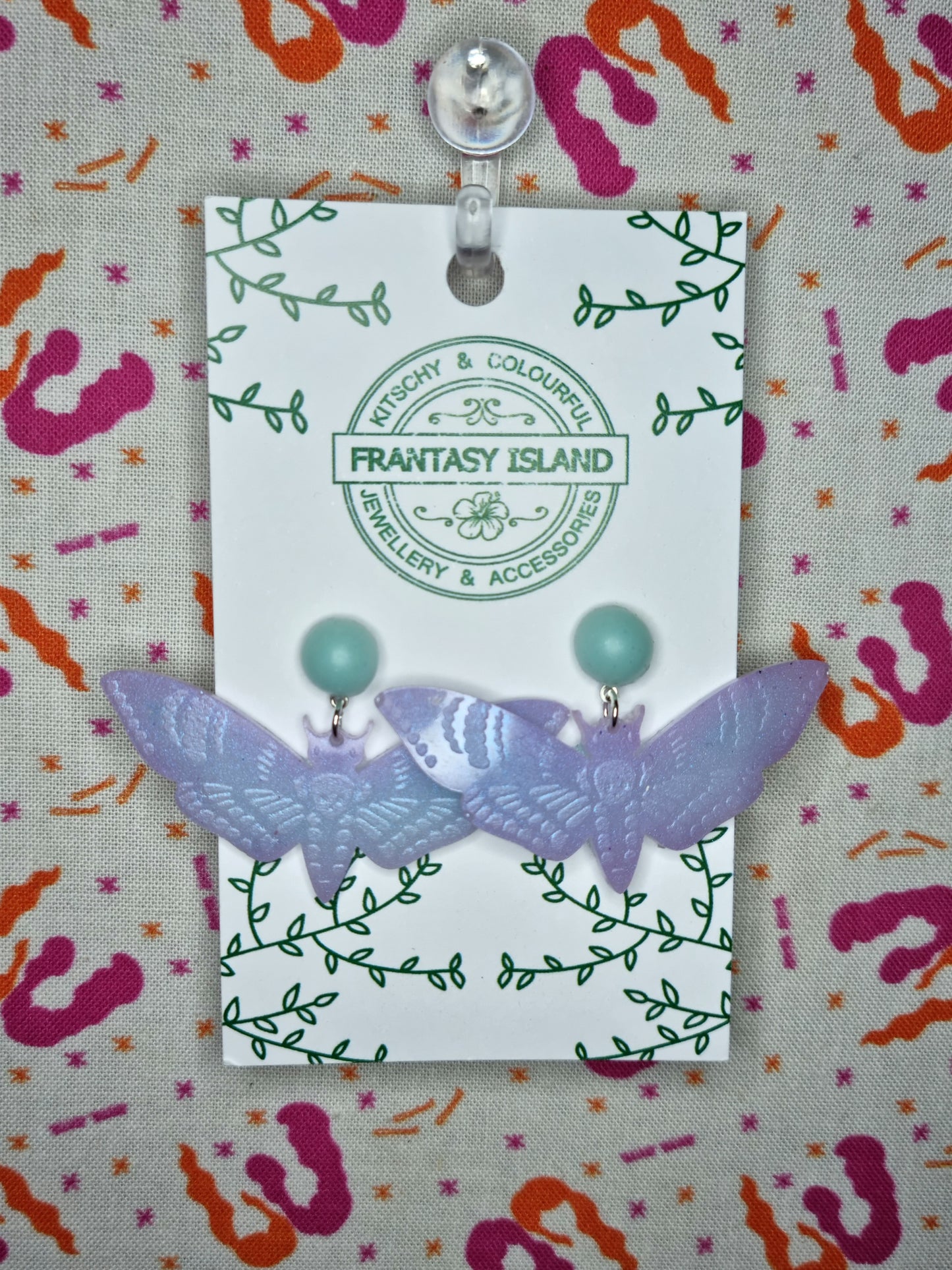 Embossed Death's Head Moth Earrings