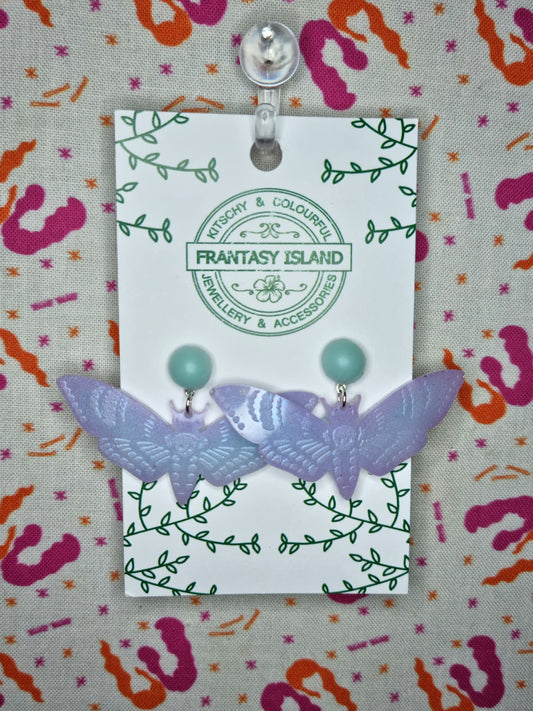 Embossed Death's Head Moth Earrings