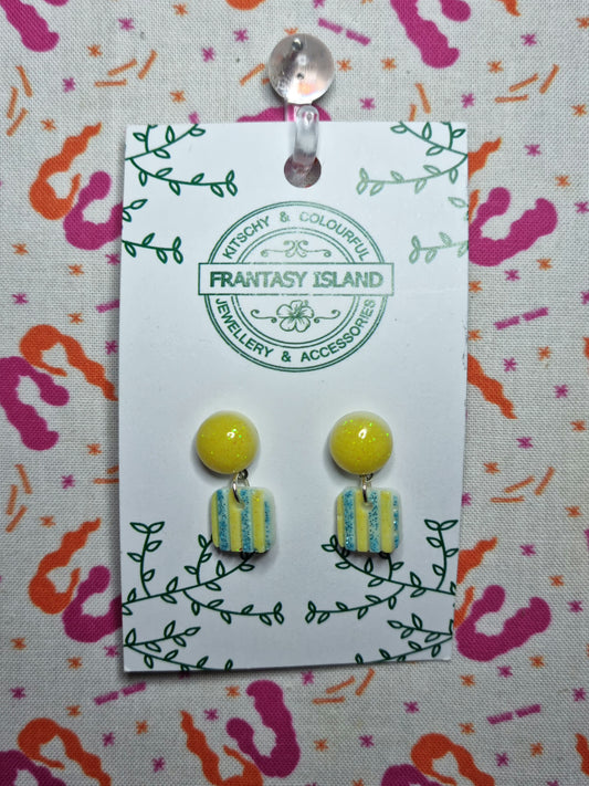 Yellow & Blue Stripe Mini Drops