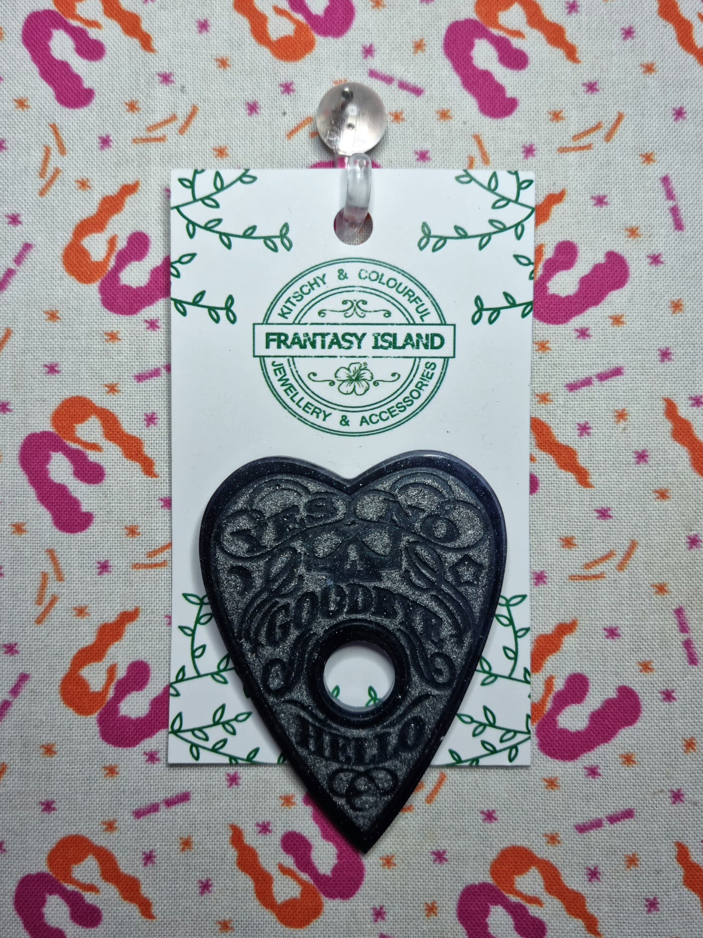 Black & Silver Planchette Brooch