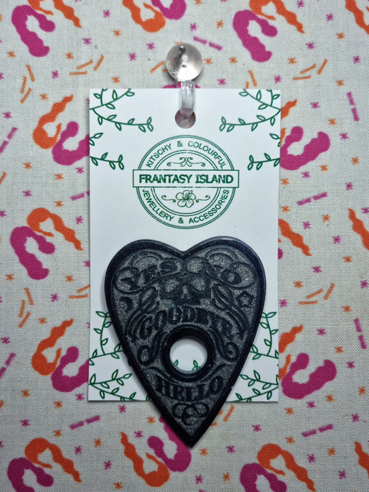 Black & Silver Planchette Brooch