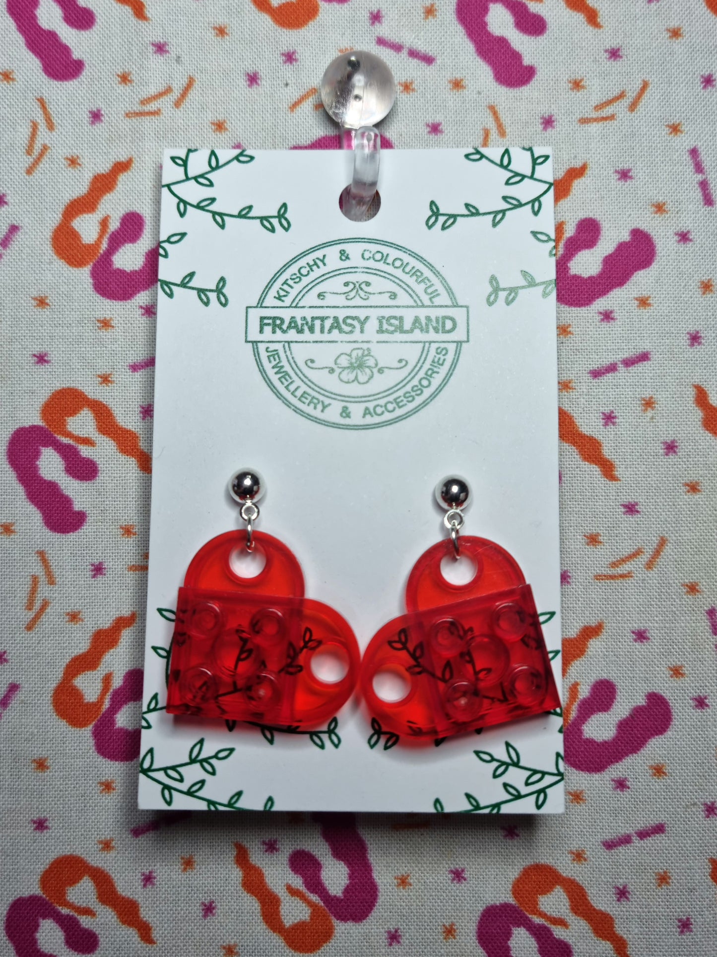 Lego Heart Earrings