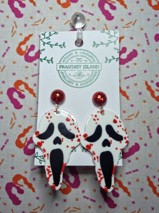 Ghostface Bloodsplatter Earrings