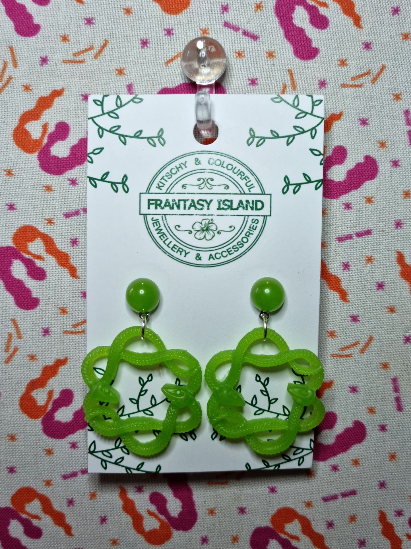 Apple Green Snake Hoops