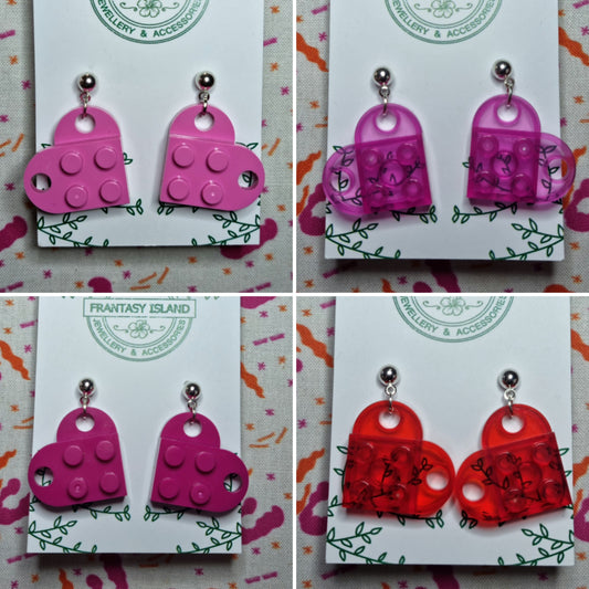 Lego Heart Earrings