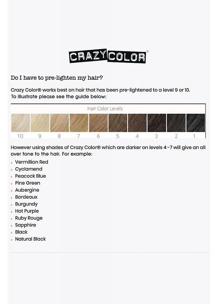 Crazy Color Semi-Permanent Hair Colour Cream