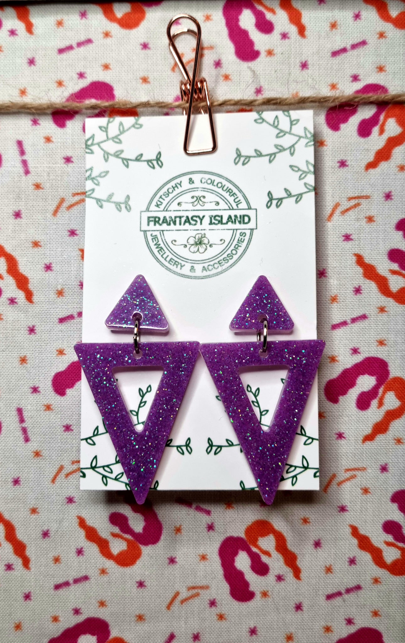 Lilac Glitter Pyramid Drops