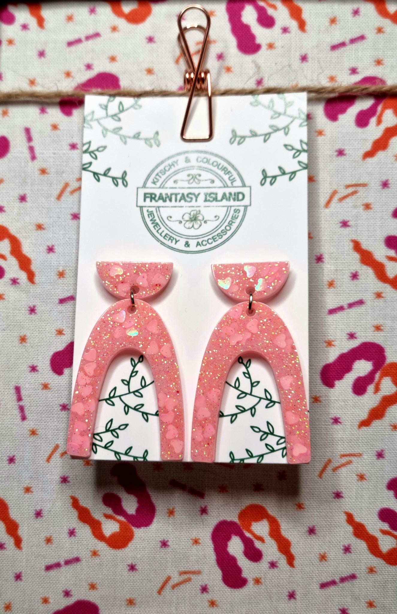 Soft Pink Glitter Arch Drops