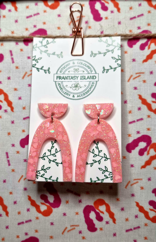 Soft Pink Glitter Arch Drops