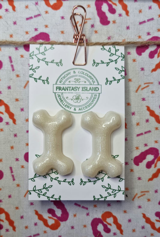 Pearlescent Ivory Bone Studs