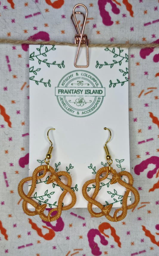 Warm Gold Snake Hoops