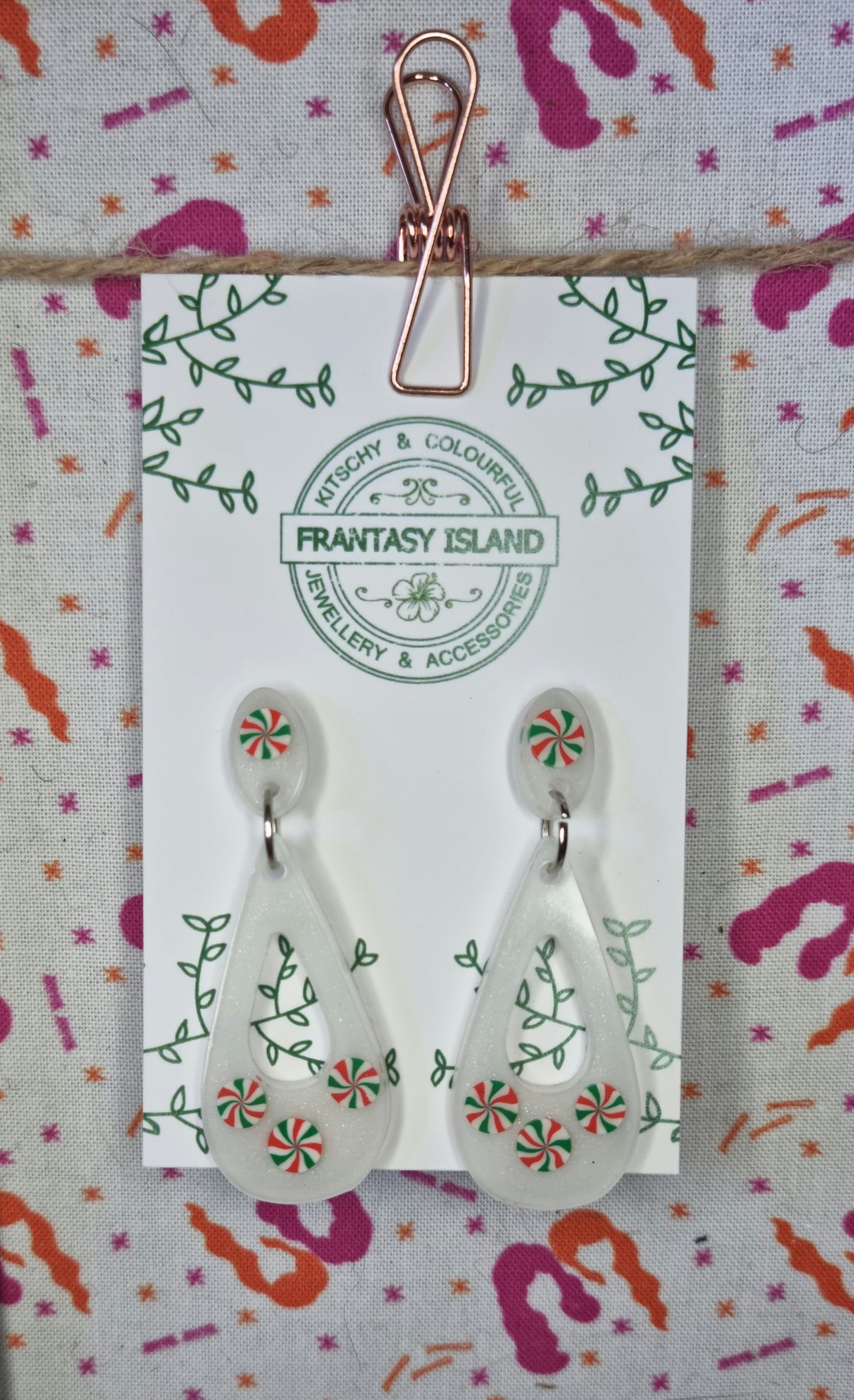 Peppermint Candy Narrow Teardrops
