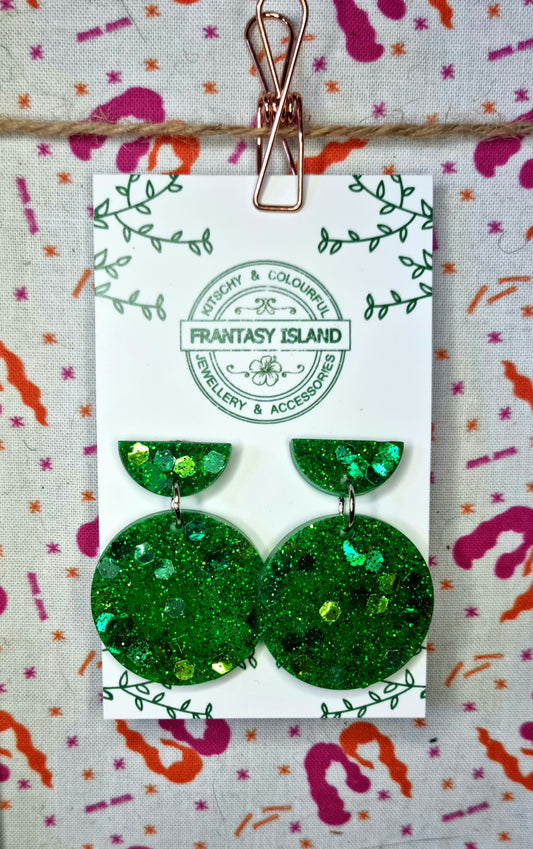 Emerald Glitter Disc Drops