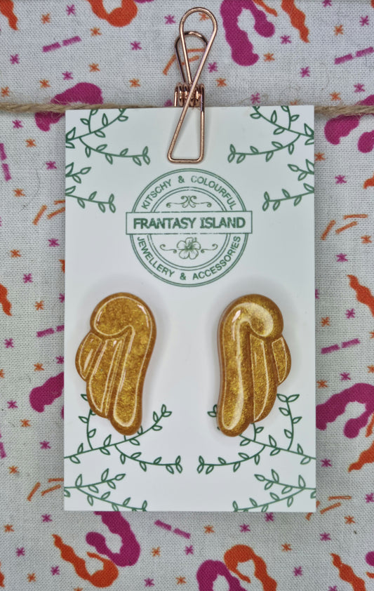 Warm Gold Sakura Wing Studs