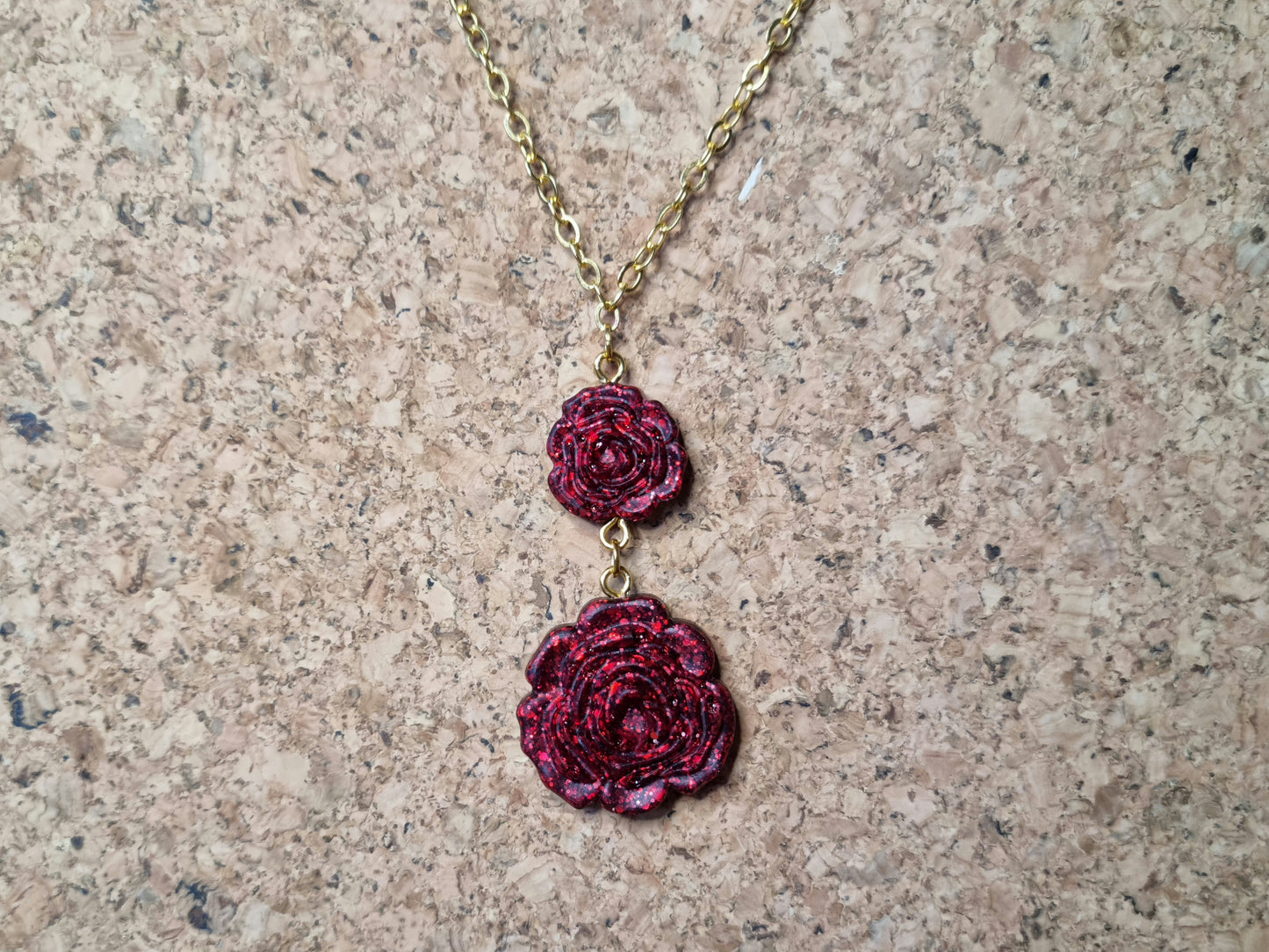 Red Rose Pendant Necklace