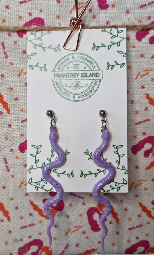 Lilac Glitter Snake Drops