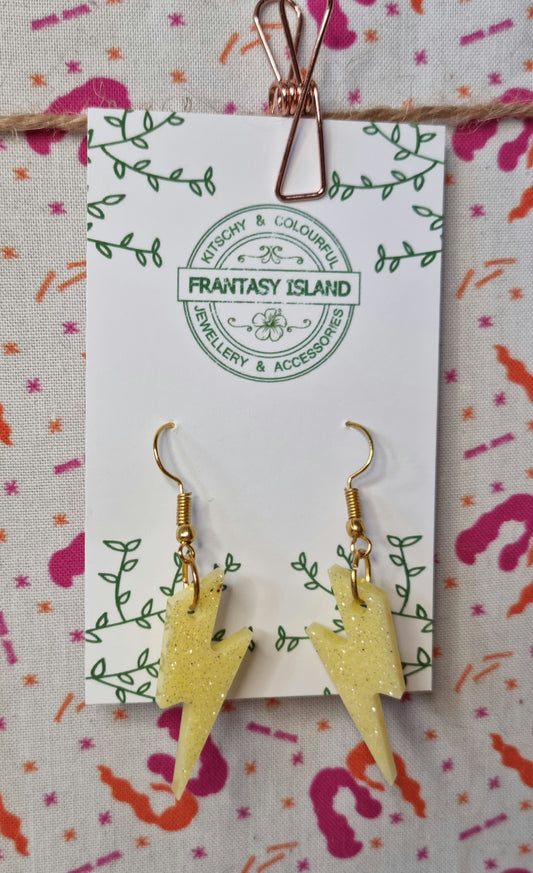 Yellow Glitter Lightening Bolts