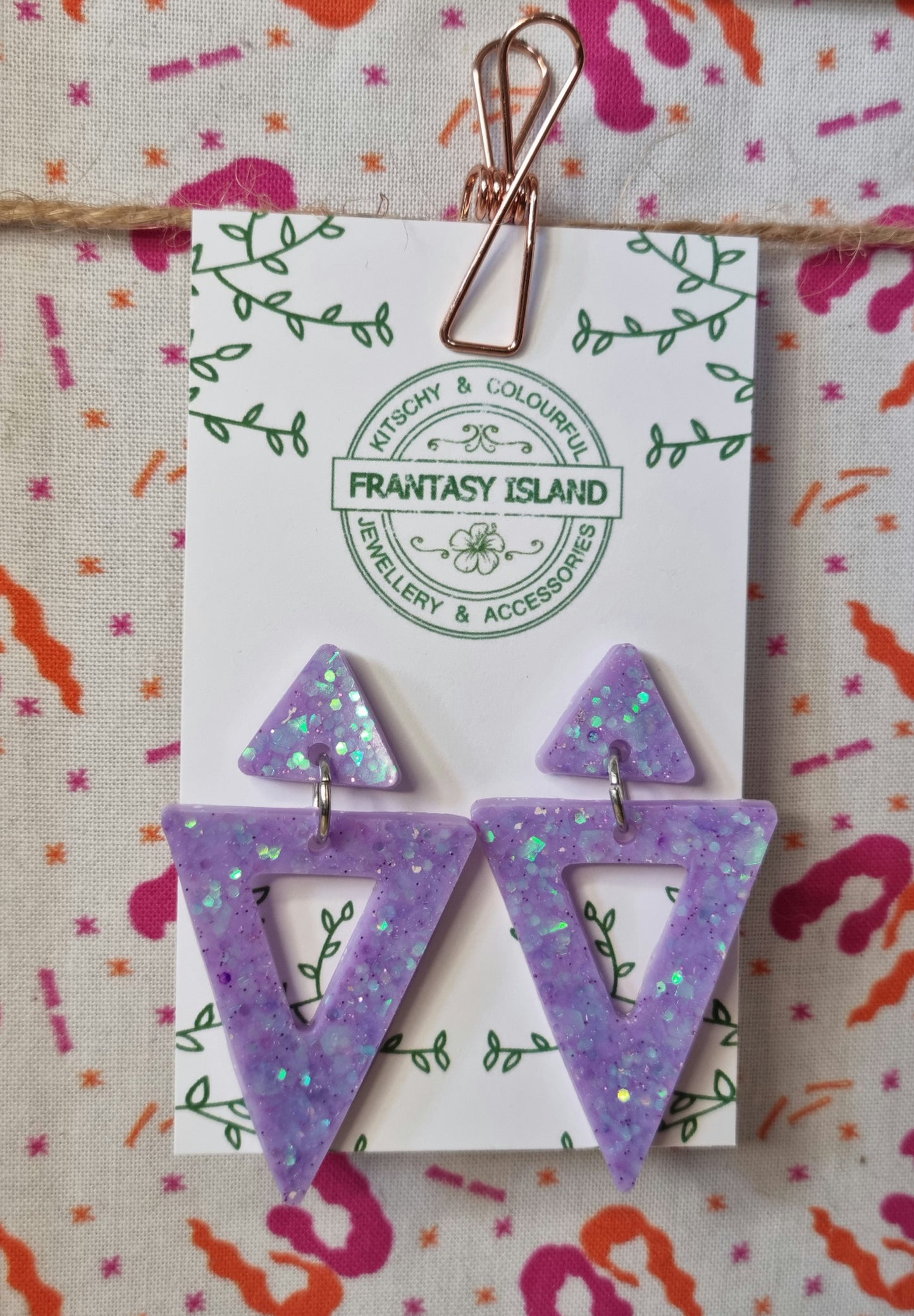 Lavender Glitter Pyramid Drops