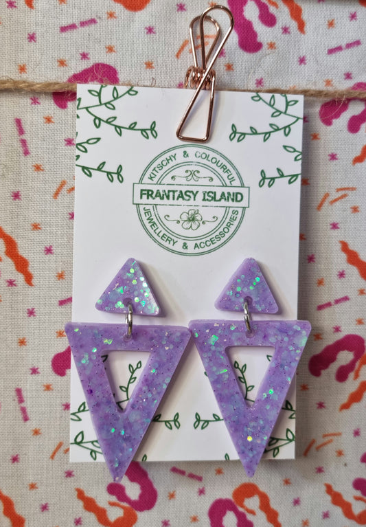 Lavender Glitter Pyramid Drops