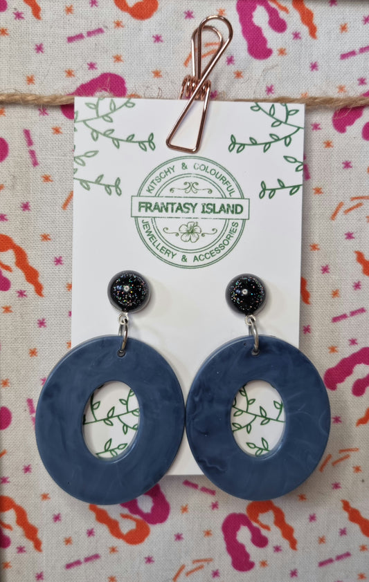 Opaque Grey Oval Hoops