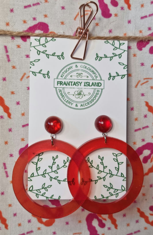 Translucent Vermillion Hoops