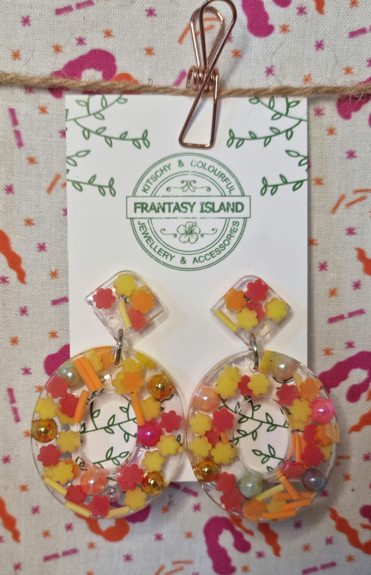 Flower Power Oval Hoops