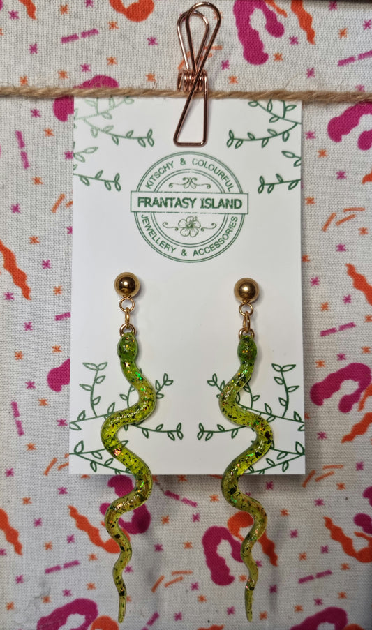 Apple Green Glitter Snake Drops