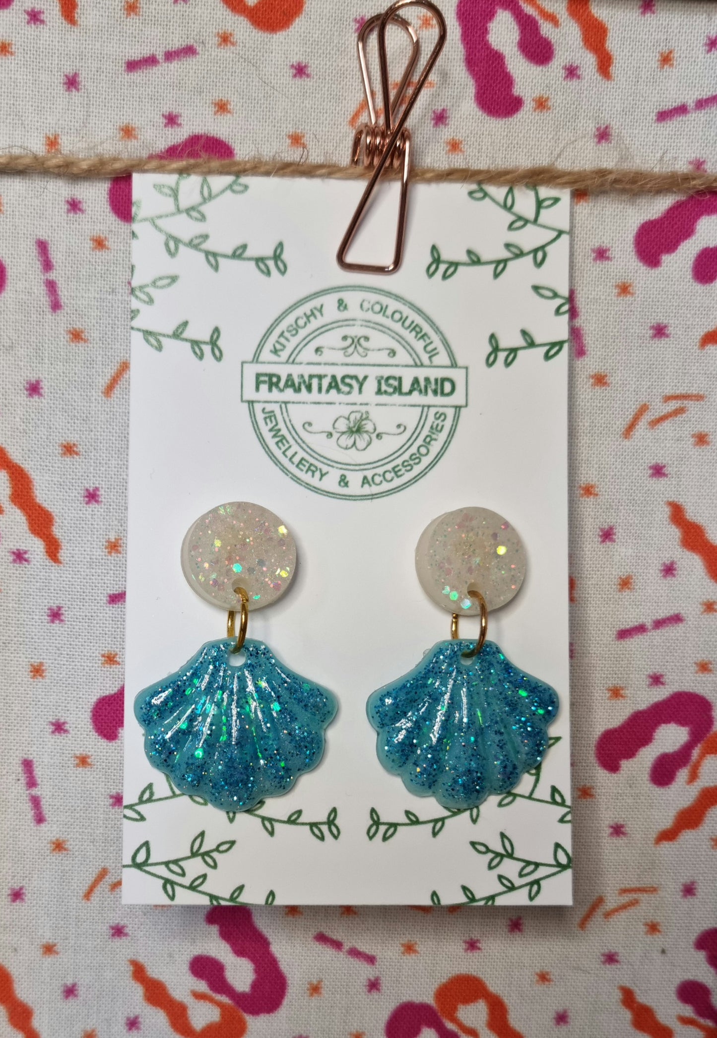 Blue & Ivory Baroque Shell Drops