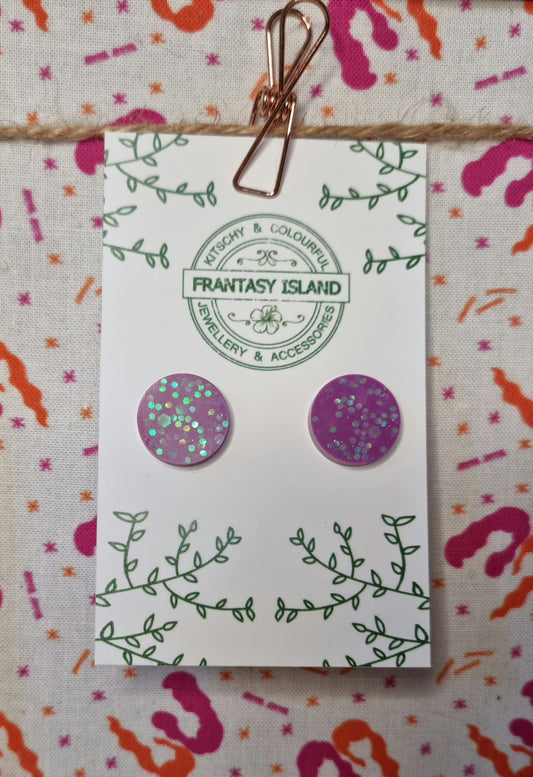 Purple Glitter Studs