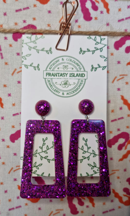 Electric Purple Glitter Rectangles