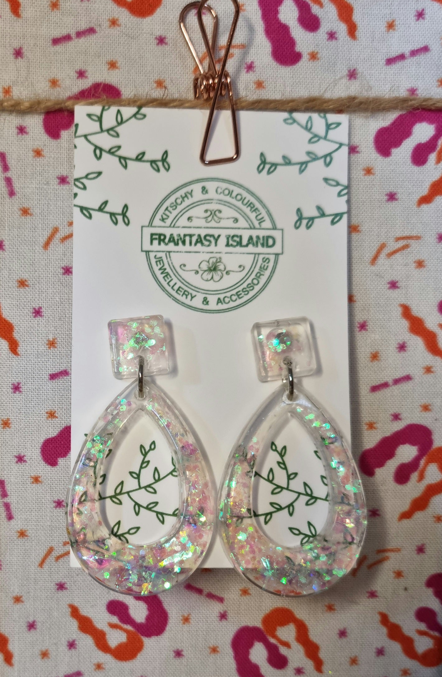 Iridescent Glitter Teardrops