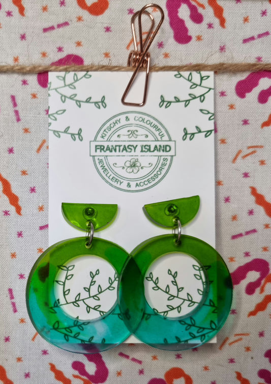 Blue & Green Ombre Hoops